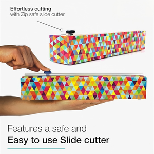 HuamaohengchunTriangles Refillable <b>Plastic</b> <b>Wrap</b> Dispenser - Includes One 12" x 250' <b>Roll</b> of Professional Grade <b>Plastic</b> <b>Wrap</b> - Product Image 4
