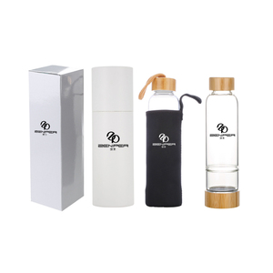 Bouteille en cristal de bambou avec Logo personnalisé, énergie de guérison, verre en or Rose, cristal infusé, élixir, pierres de cristal - Product Image 1