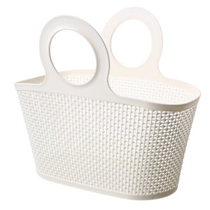 <b>Storage</b> <b>Baskets</b> <b>Rectangle</b> Hollow Plastic Handle Bathroom Laundry <b>Basket</b> Pink Blue Gray White - Product Image 5