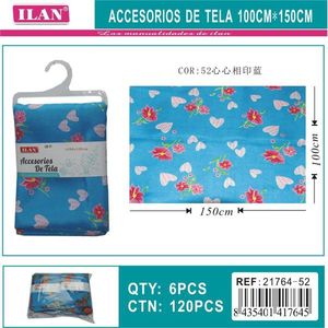 อิลัน ผ้าตกแต่งบ้าน ลายดอกไม้หัวใจ สีฟ้า ขนาด 100x150 ซม. - Product Image 3