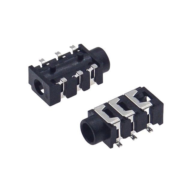PJ-313D 3.5mm Stereo Audio Jack Socket, 6-Pin SMT Mount with Symmetrical Layout, High-Quality Female Connector