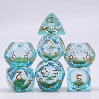 Dés en résine Flowsand à noyau liquide 18 mm, coupe diamant, lot en gros pour jeux de table DND RPG