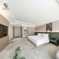 Ensemble de meubles de salon d'hôtel, canapé modulaire en tissu, fauteuils en bois massif, suite d'hôtel avec services, meubles sur mesure