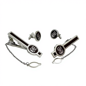 Personalizza la camicia con Logo inciso su misura gemelli in metallo fermacravatta, set di fermacravatta per gemelli - Product Image 6