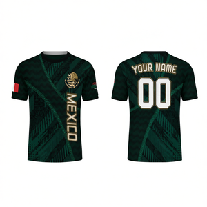 Maillot de football du Mexique vert aztèque noir personnalisé pour homme taille adulte - Product Image 2