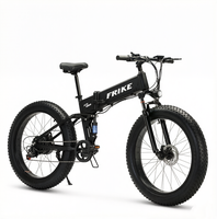 Vélo électrique pliant léger de 26 pouces pour la ville, 7 vitesses, moteur sans balais, batterie lithium 48V8Ah, pneus larges, freins à disque doubles, alliage d'aluminium