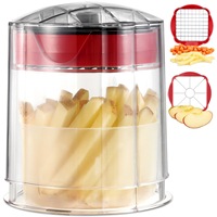 Multifunctionele handmatige pers-type keukenhulpje van PP plastic, groente- en voedselsnijder met roestvrijstalen messen, 3-delige set voor fruit