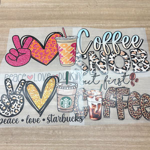 Sewill MOM COFFEE LOVE Designs fer à repasser personnalisé sur vinyle plastisol imprimable DTF presse autocollant Logo café dtf impression par transfert de chaleur - Product Image 2