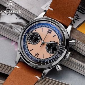 Addiesdive <span class=keywords><strong>2037</strong></span> - Reloj de Cuarzo para Hombre, Diseño Nuevo, Correa de Cuero Genuino, 3 Esferas, Cronógrafo VK46, Resistente al Agua 100 m, Reloj Deportivo - Product Image 6