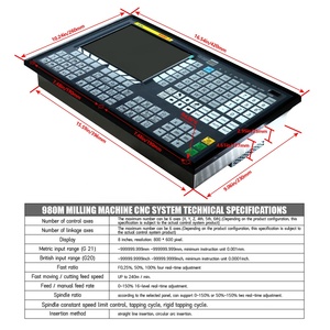 Hltnc เครื่องกัด CNC ควบคุม CN 980M Full GUARD 3 <span class=keywords><strong>4</strong></span> 6แกนเครื่องกัดแม็กซ์ระบบควบคุมตัวเลขจอ8นิ้ว - Product Image 5
