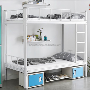 Letto a Castello in Acciaio Moderno e Resistente con Spazio di Archiviazione, Misura Queen/King per Scuole, Hotel, Camere da Letto e Appartamenti - Product Image 1