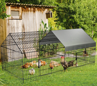 Grand poulailler métallique extérieur avec toit imperméable pour poulets, canards et volailles, enclos de jardin