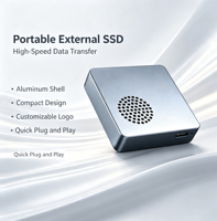 RiHAO 10Gbps M.2 2230 SSD Enclosure Kipas Senyap Aluminium USB C Kotak Hard Drive Eksternal dengan Kabel Ganda 20cm