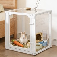 Clôture transparente en PVC pour animaux de compagnie, cage pour chien avec trous perforés, barrière de sécurité panoramique pour intérieur, petite maison pour chien, cage pour lapin, imperméable