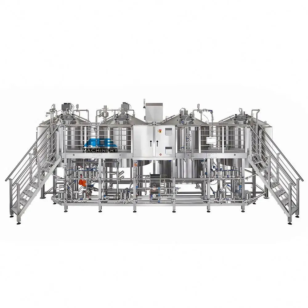 3000L Large Industry Beer Brewing Plant Stainless 30Hl Brewery Equipment Four Five Vessel Brewhouse Plc Auto Control System