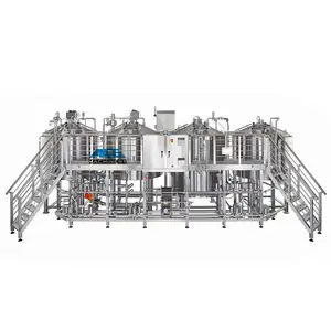 Planta de elaboración de cerveza industrial grande de 3000L, equipo de cervecería de 30Hl inoxidable, sistema de Control automático Plc de cuatro cinco recipientes