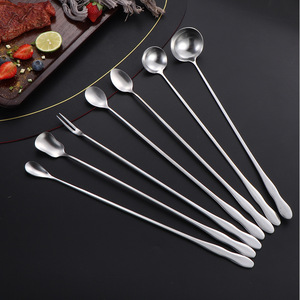 Cuillère extensible en acier inoxydable 304 avec manche en forme de gourde, cuillère à glace/miel à long manche, fourchette à fruits, écumoire à huile, ustensile pour fondue chinoise - Product Image 2