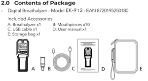 Detector de Álcool OEM ODM de Alta Precisão Sensor Eletroquímico de Célula de Combustível Testador <span class=keywords><strong>Digital</strong></span> de Álcool no Hálito Preço Breathalyzer - Product Image 6