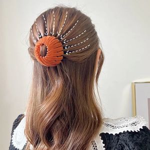 Women Hair Styling Tool Velvet Accessories Soft and Comfortable Hair Large Loop <strong>Bird</strong> <strong>Nest</strong> Magic Hair Clip - Product Image 3