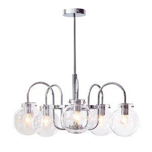 Lampadario Vintage Usato in Vetro Argentato a LED Stile Bauhaus, Creativo e Unico per Soggiorno, B&B e Installazioni Progettuali - Product Image 6