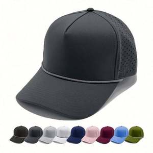 Gorra de béisbol de malla láser de secado rápido para exteriores con protección solar, gorra trucker de 5 paneles con cuerda - Product Image 1