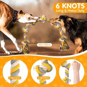 Juguete Interactivo Resistente para Perros, Cuerda de Algodón, Limpieza de Dientes para Perros Pequeños, Resistente a Mordidas, Juguete Ecológico para Mascotas - Product Image 3