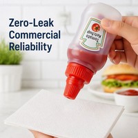 Bouteille de sauce miniature personnalisée de qualité alimentaire 23 ml, pot à condiments portable en plastique pour plats à emporter, bento, cuisine, pique-nique, vente en gros
