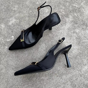Eleganti <span class=keywords><strong>Scarpe</strong></span> da Donna <span class=keywords><strong>con</strong></span> <span class=keywords><strong>Tacco</strong></span> Sottile alla Francese, Punta Affusolata e Bella Fibbia Sandali alla Moda - Product Image 2