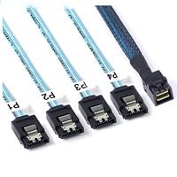 Faisceau de câblage de connexion haute vitesse MINI SAS HD 8643 à 4X SATA 7P Server HDD/SSD