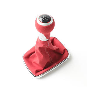 Pommeau de levier de vitesse de voiture en cuir suédé rouge, 5 ou 6 vitesses, ergonomique, compatible Volkswagen - Product Image 2