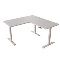 Bureau debout en métal en forme de L, hauteur réglable, table de direction avec cadre métallique pliable, design moderne et convertible