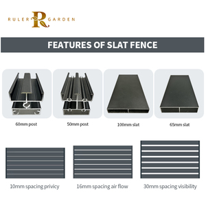 Cercas <span class=keywords><strong>de</strong></span> Aluminio Europeas Horizontales con Lamas para Jardín, Decoración Exterior <span class=keywords><strong>de</strong></span> Casa, Seguridad, Balcón, Villa, Pérgola, Paneles <span class=keywords><strong>de</strong></span> Cercado - Product Image 6