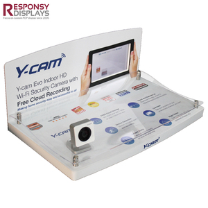 Acrylic <span class=keywords><strong>Countertop</strong></span> hiển thị đứng với màn hình kỹ thuật số trở lại bảng điều khiển cho máy ảnh trình bày trong cửa hàng điện tử và triển lãm thương mại - Product Image 2