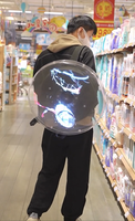 Sac à dos publicitaire extérieur avec application mobile, affichage LED holographique 3D de 65 cm, Wi-Fi intégré, portable et léger
