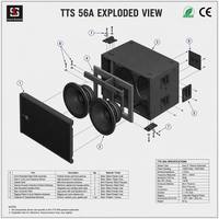 Lasesound TTS 56A Double Subwoofer Professionnel 21 Pouces 3000W RMS 6000W Crête 145dB Haut SPL Haut-parleur Audio de Scène CE RoHS
