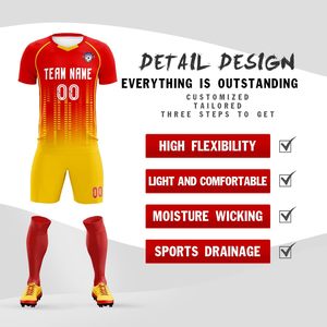 Maillot de football personnalisé avec nom, numéro et logo, sublimé, col en V, anti-transpiration, unisexe, pour adultes et enfants, uniforme d'entraînement - Product Image 2