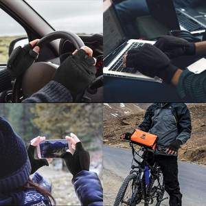 Gants d'hiver OZERO, mitaines convertibles sans doigts, doublure thermique en polaire, coupe-vent, chauds pour hommes et femmes - Product Image 4