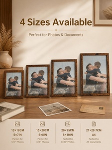 SESEAT <b>8x10</b> Brown MDF <b>Photo</b> <b>Frame</b> Set of 6 5x7 & <b>8x10</b> Sizes With/Without Mat Tabletop/Wall Mount - Product Image 5