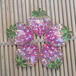 100 pièces de cabochons lumineux en résine, motif <span class=keywords><strong>fraise</strong></span>, peints à la main, à dos plat, pour scrapbooking, accessoires pour épingles à cheveux DIY, décoration intérieure et artisanat - Product Image 1