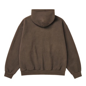 Healy Men 6 Colors <b>Zip</b>-Up Hoodie 100% Cotton Solid Color Fleece Sweatshirt Custom Logo Anti-Shrink Casual Streetwear Hoodie - Product Image 2
