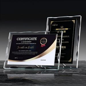 Plaque de certificat en cristal transparent gravée personnalisée HBL, trophées en verre de cristal pour cadeaux d'affaires, vente chaude - Product Image 2