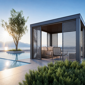 Pergola de jardin <span class=keywords><strong>en</strong></span> aluminium à toit ouvrant et fermable motorisé <span class=keywords><strong>4x3</strong></span> - Product Image 1