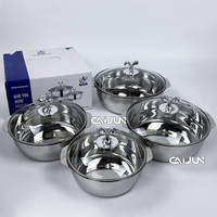 Vente en gros ensemble de cuisinière multifonctionnel en acier inoxydable articles de cuisine avec couvercle pour cuisinière à gaz pour la cuisson