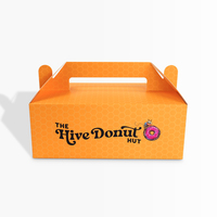 Boîte en papier personnalisée avec poignée pour l'emballage de gâteaux et biscuits, design couleur sur mesure