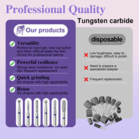 Kit d'outils de prétraitement pour ongles en acier au tungstène diamanté, pour le polissage, la suppression des boutons, des peaux mortes et des ongles press-on, cadeau