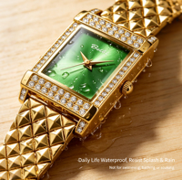 BELBI – montre à Quartz pour femmes, cadran carré, bracelet en alliage de zinc, boîtier en verre minéral, résistant à l'eau 3 bars, montre-bracelet à aiguilles
