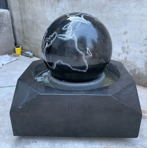 Decorazione da Giardino per Esterni: Fontana in Pietra Naturale <span class=keywords><strong>con</strong></span> Sfera Rotante in Granito e Mappa Incisa - Product Image 2
