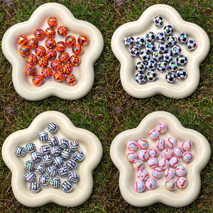 JC <span class=keywords><strong>30</strong></span> pièces par sac basket-ball plaqué UV avec <span class=keywords><strong>lettres</strong></span> acrylique perles rondes en vrac bijoux à bricoler soi-même brillant chaîne de téléphone stylo perle - Product Image 2