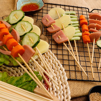 Bambou Barbecue Brochettes Cocktail Cure-Dents Alimentaire Brochette Bâtons Bambou Bbq Kebab Option Taille 4.7 "/6"/8 "/10"/12 "/Personnalisé