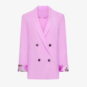 Blazer da Donna Elegante Rosa Nude con Risvolto a Scialle, Doppio Petto, in Tessuto TR Traspirante ed Eco-Friendly - Best Seller - Product Image 2